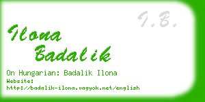 ilona badalik business card